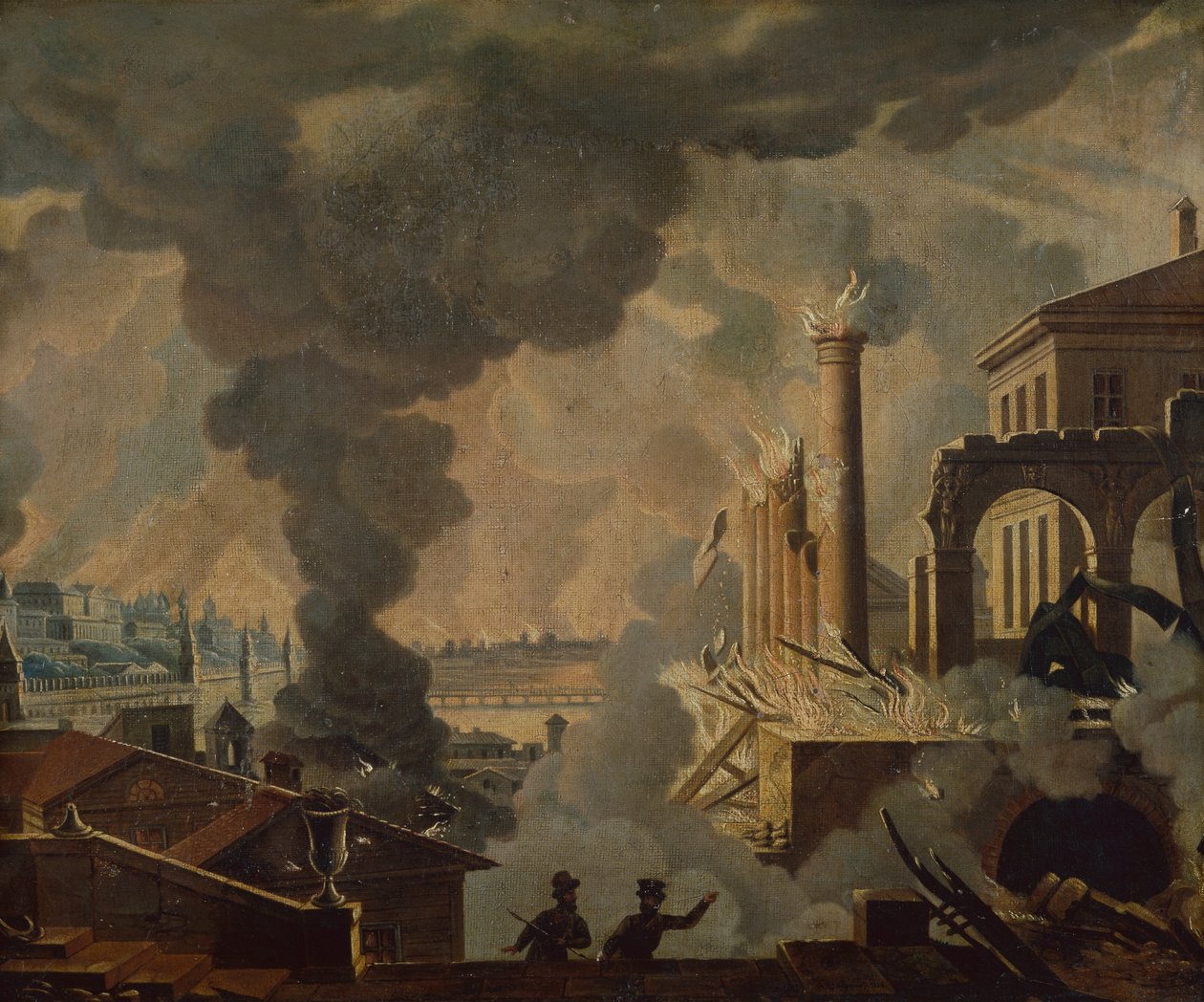 The Burning of Moscow by A. Des Chaponet