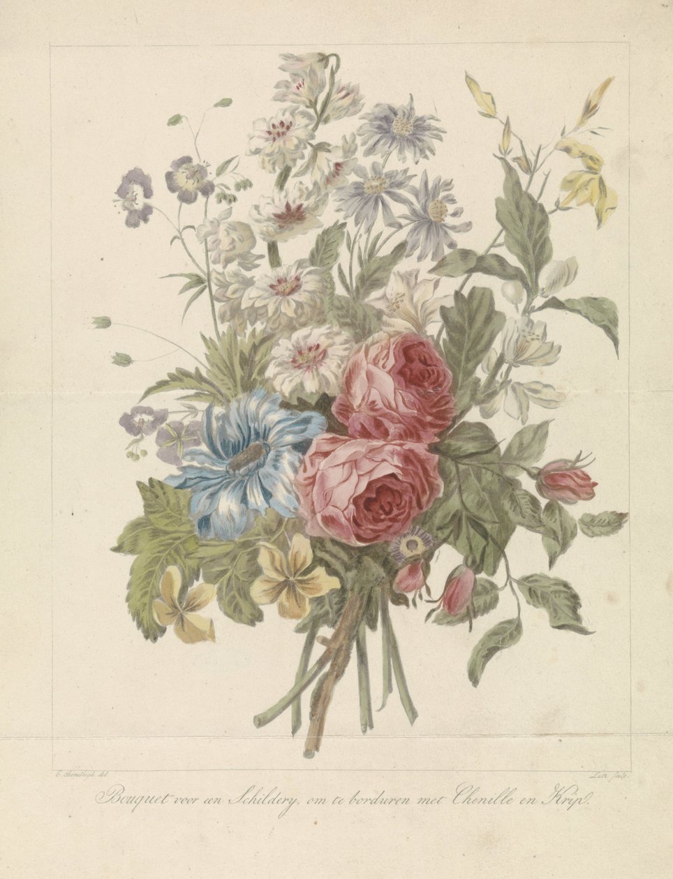 Bouquet, Model for Embroidery by A. Lutz