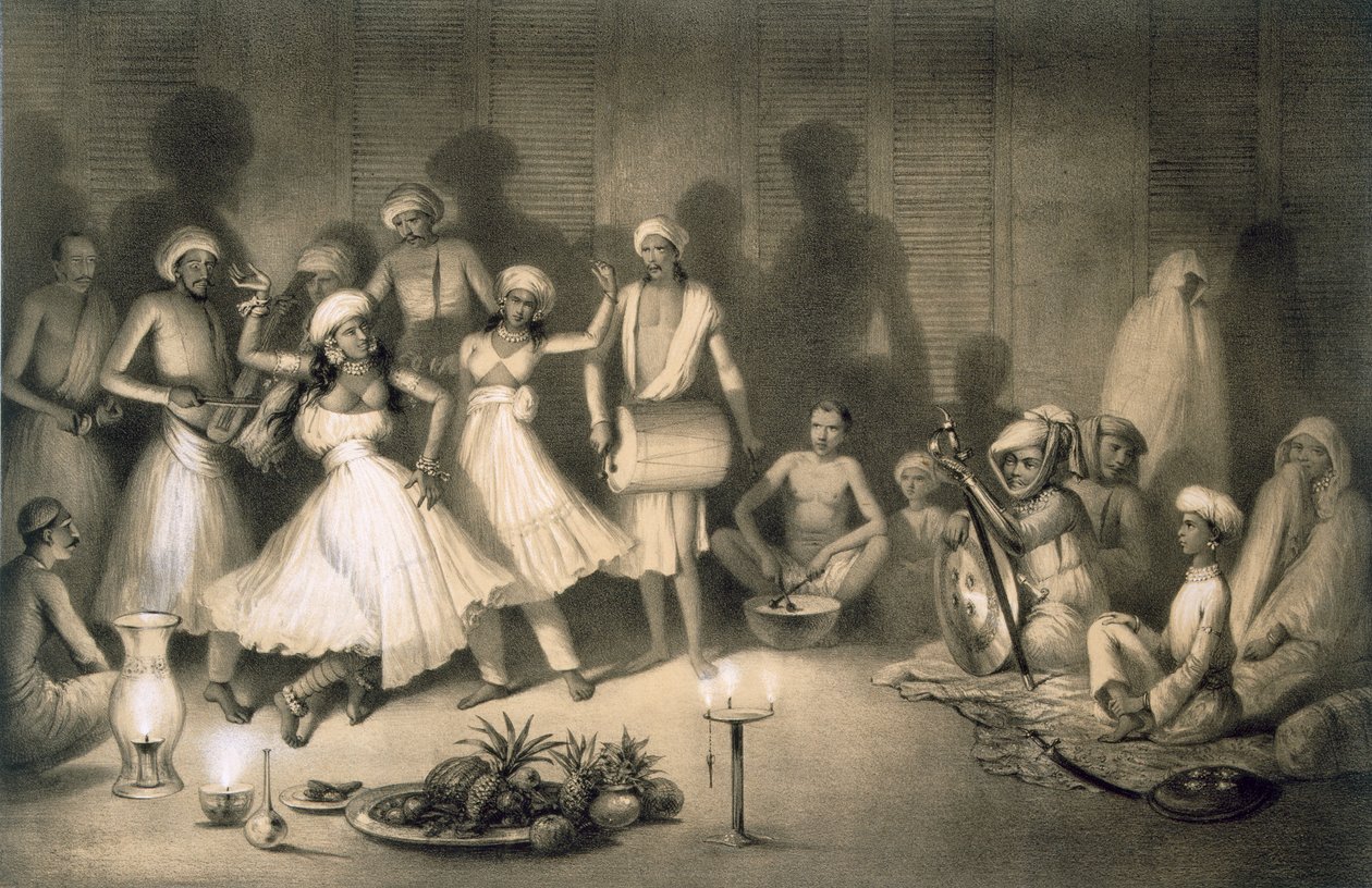 Dance of Nautch Girls, pub. 1858 by A. Soltykoff