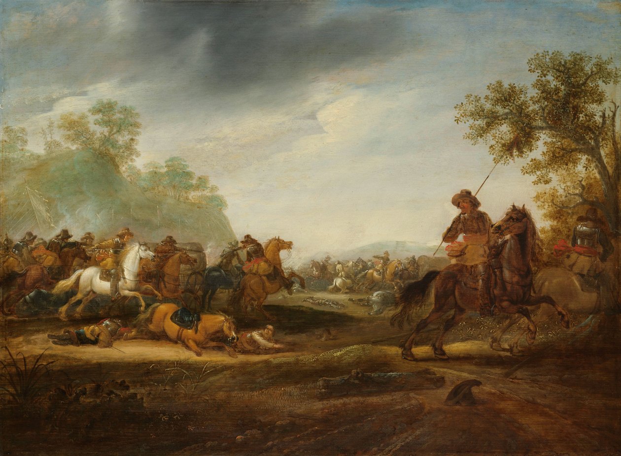 Cavalry Skirmish by A. van Hoef (attributed to)