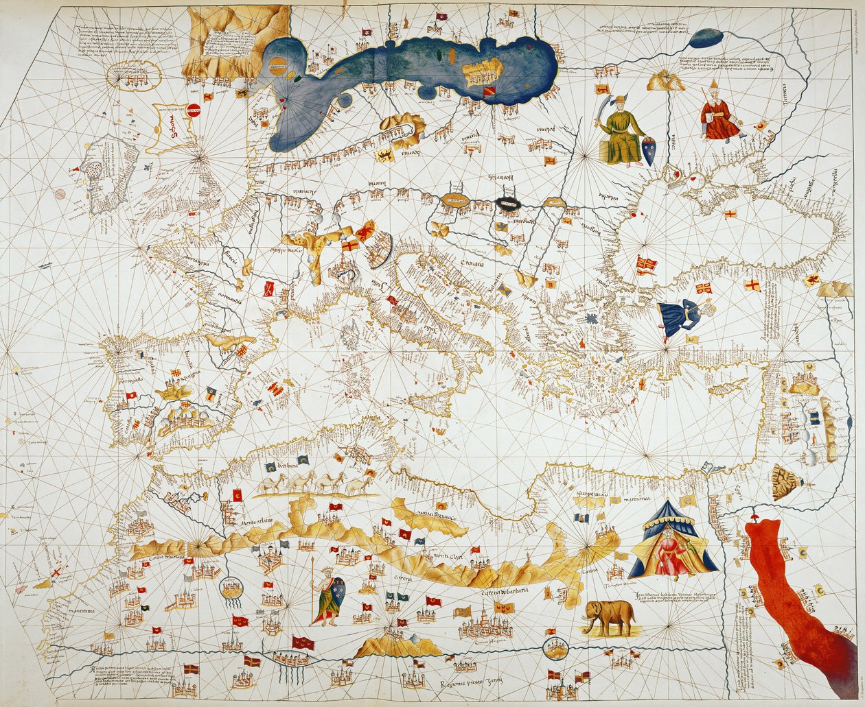 Copy of Catalan Map of Europe, North Africa and the Middle East by Abraham Cresques