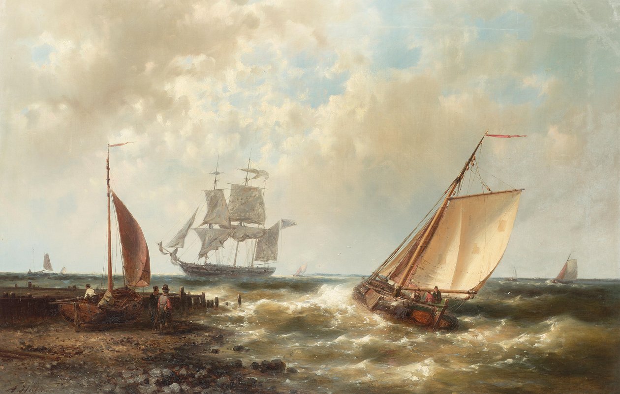 Running Out to Meet the New Arrival Offshore by Abraham Hulk