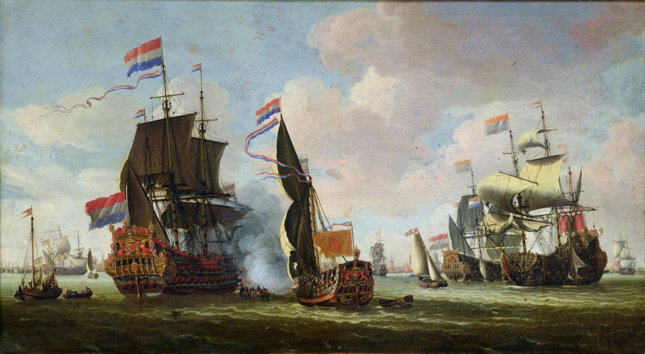 The Arrival of Michiel Adriaanszoon de Ruyter in Amsterdam by Abraham Storck