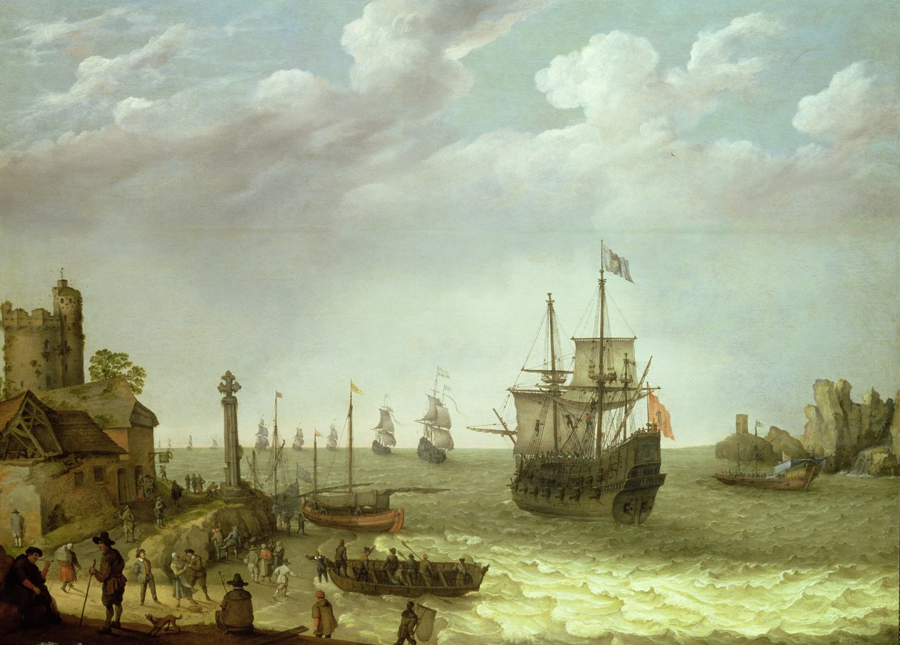 Settlement on a Rocky Shore with the Dutch Fleet Approaching, 1640 by Abraham Willaerts