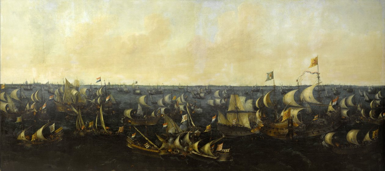 Battle on the Zuiderzee by Abraham de Verwer  