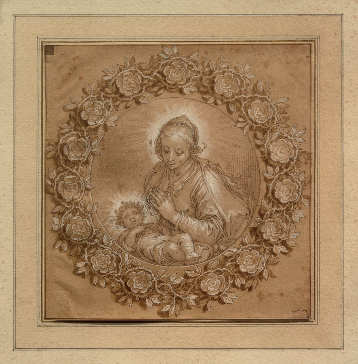 Madonna with Child in a Tondo by Abraham Bloemaert