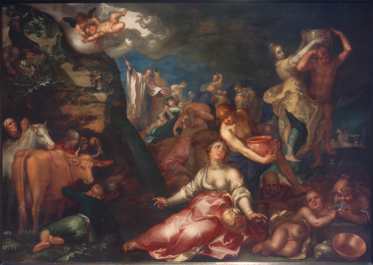 Moses Strikes Water from the Rock by Abraham Bloemaert