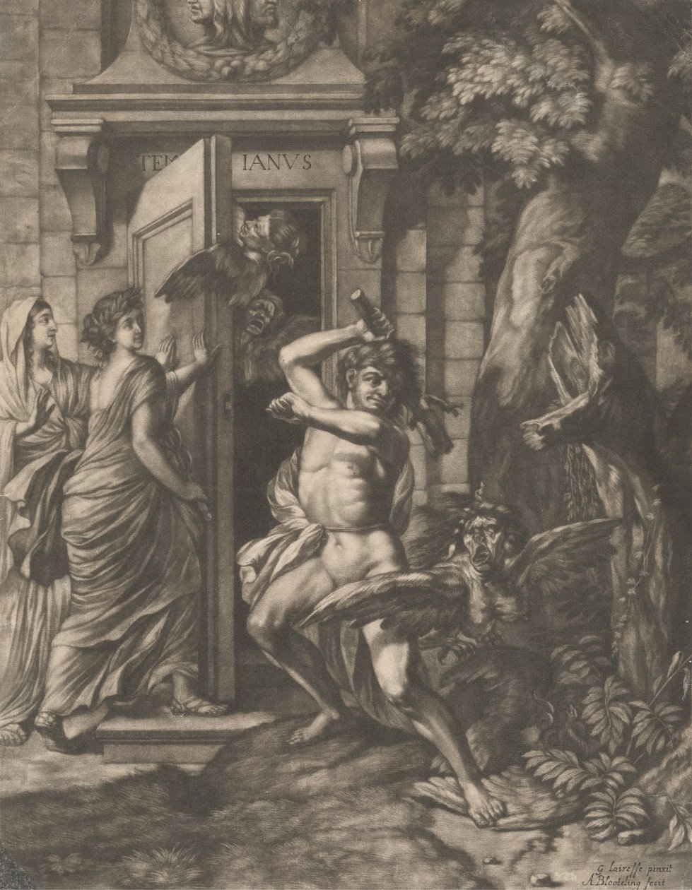 Hercules before the Temple of Janus by Abraham Blooteling