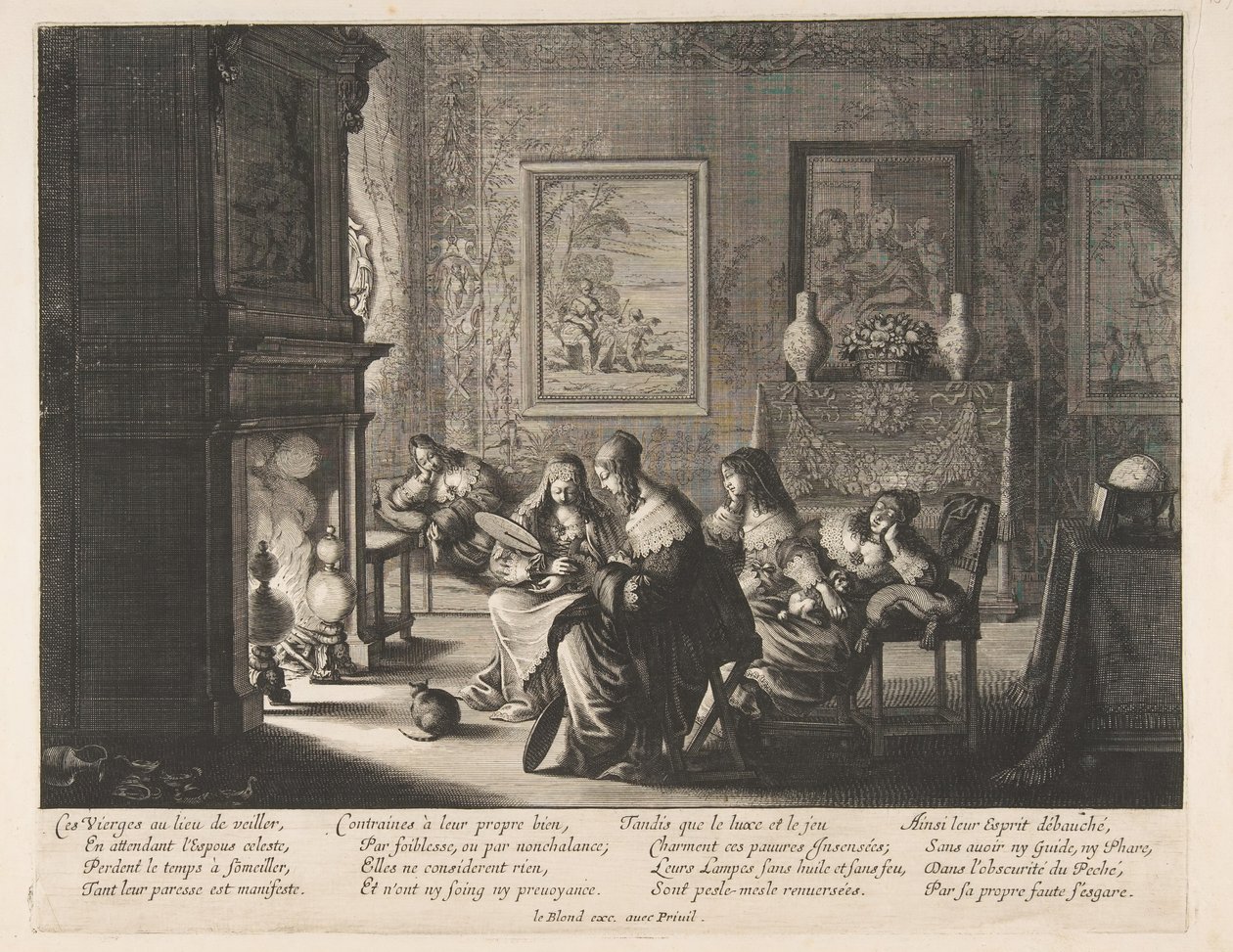 Foolish Virgins Sleeping by Abraham Bosse