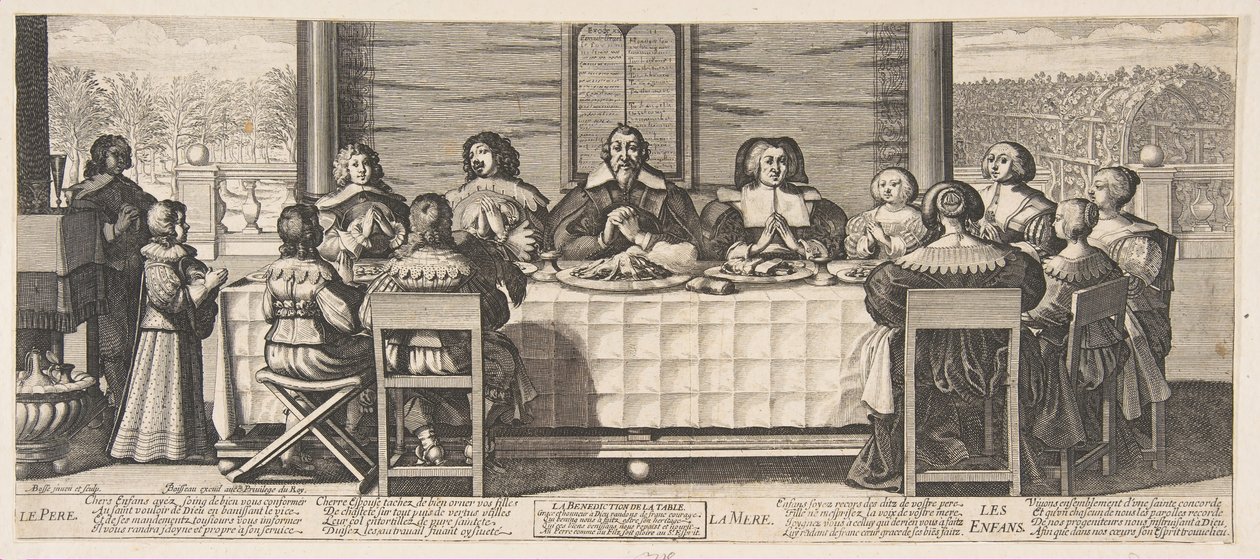 The Benediction at Table by Abraham Bosse