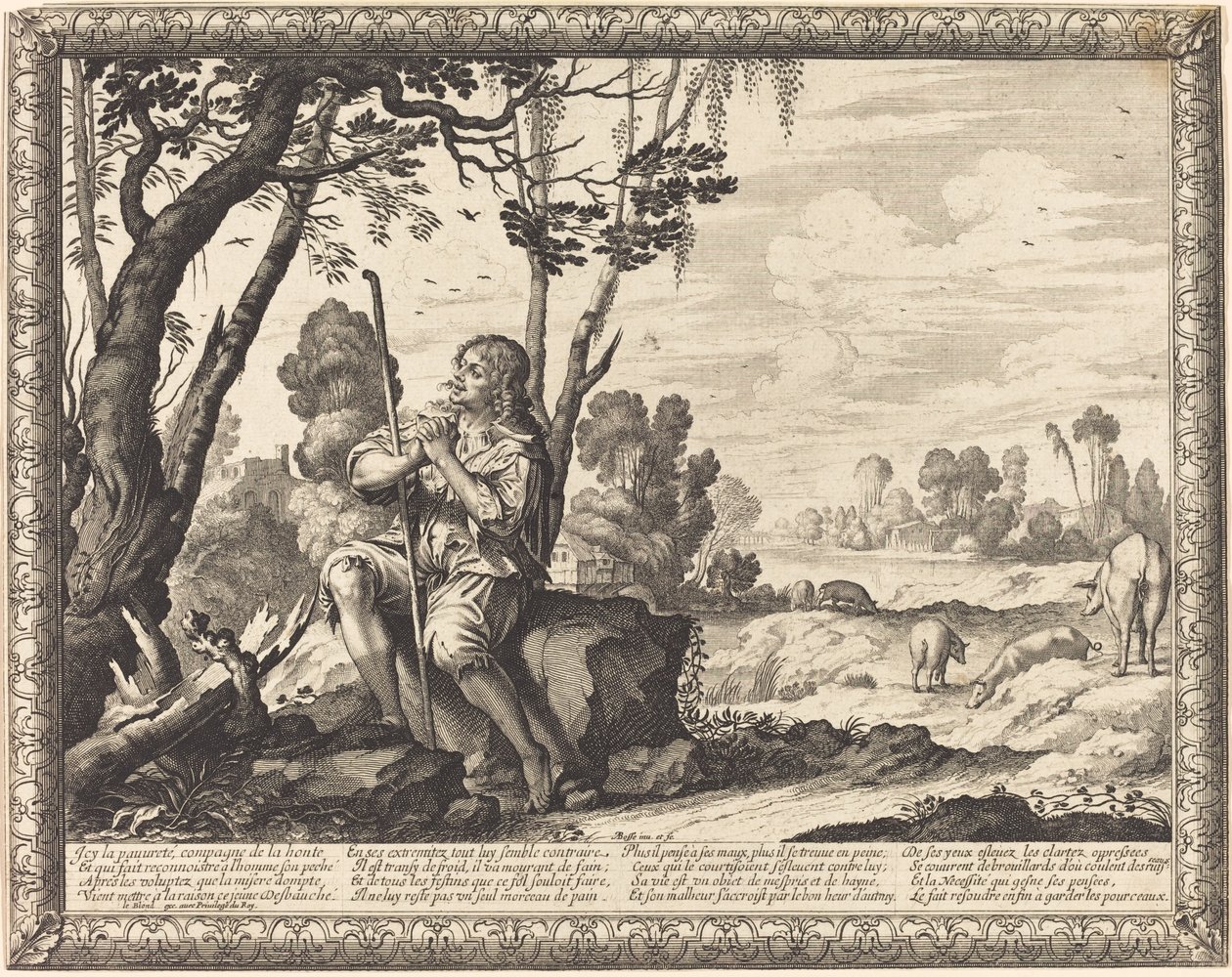 The Prodigal Son as a Swineherd by Abraham Bosse