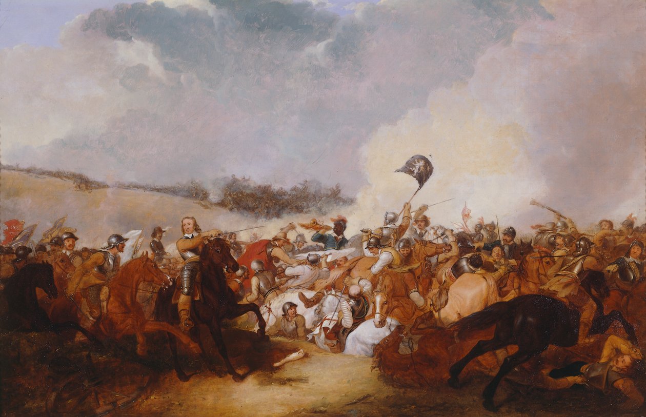 Cromwell Leading Troops into Battle by Abraham Cooper