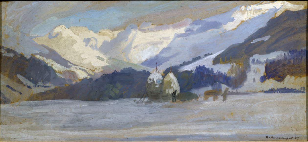 Snow Landscape at Les Diablerets by Abraham Hermanjat