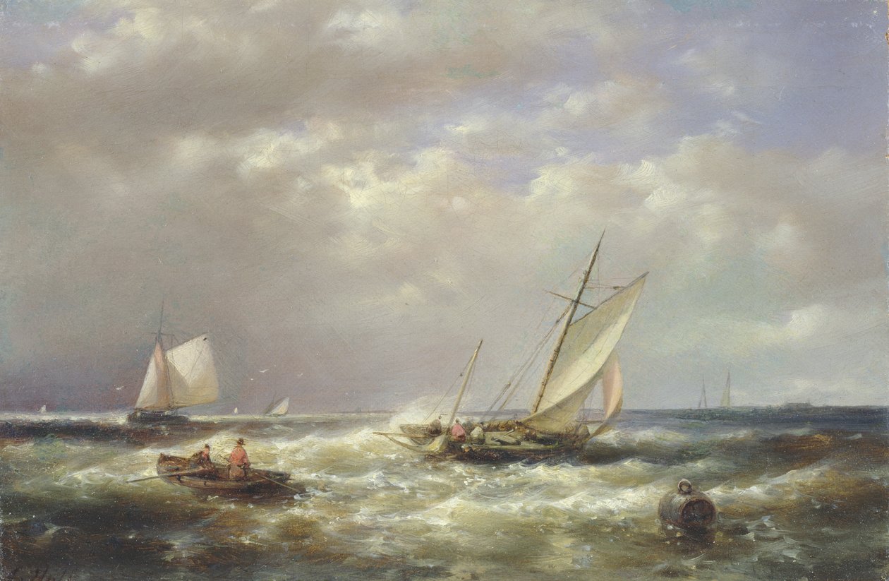 Fishing Boats off the Coast by Abraham Hulk