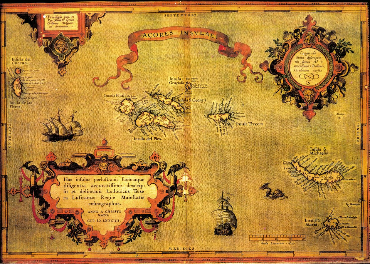Map of Azores by Abraham Ortelius