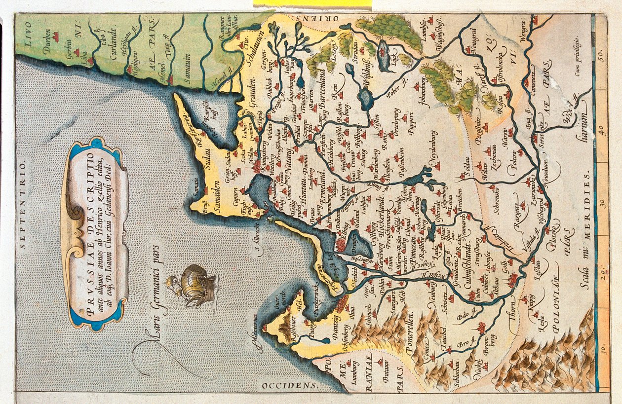 North-East Poland, Russia, Lithuania by Abraham Ortelius