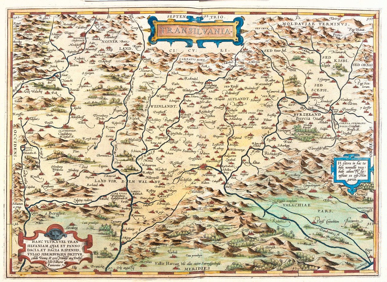 Romania by Abraham Ortelius