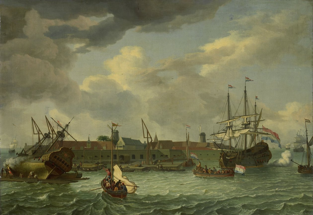 The Island of Onrust near Batavia by Abraham Storck