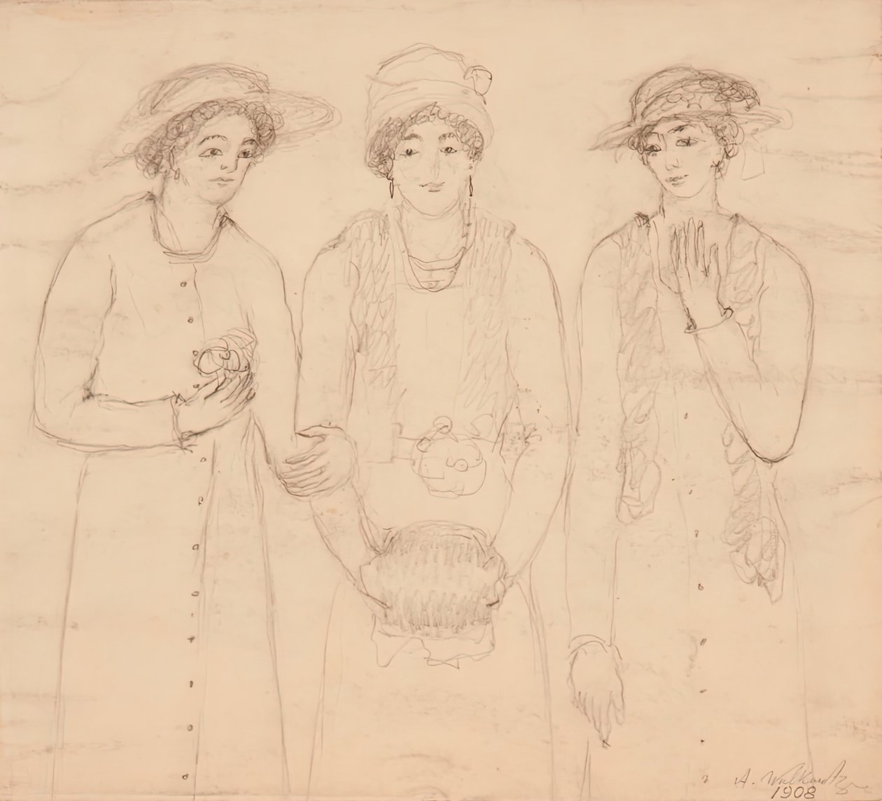 Three Women by Abraham Walkowitz