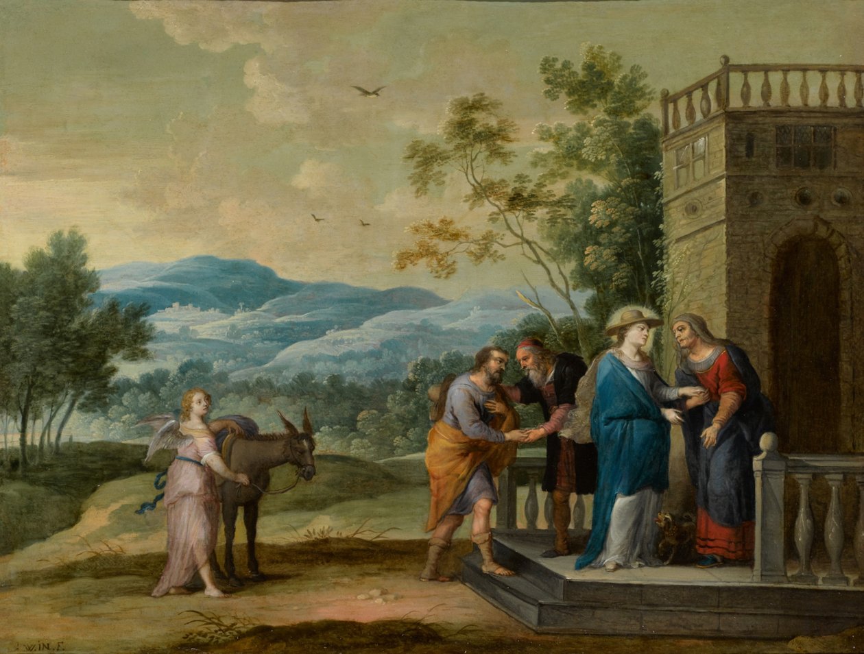The Visitation: Mary and Elisabeth Shaking Hands by Abraham Willemsens