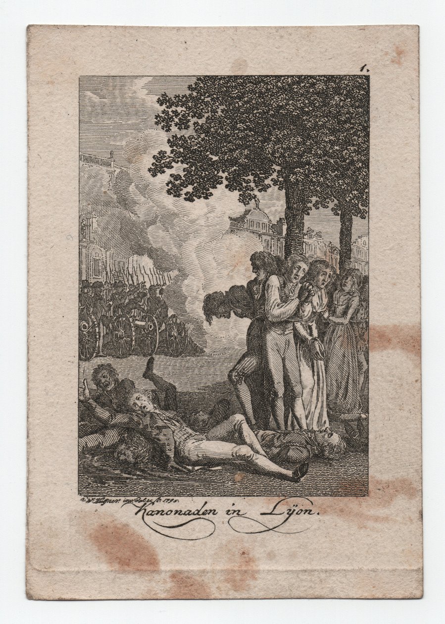 Cannonades in Lyon by Abraham Wolfgang Küffner