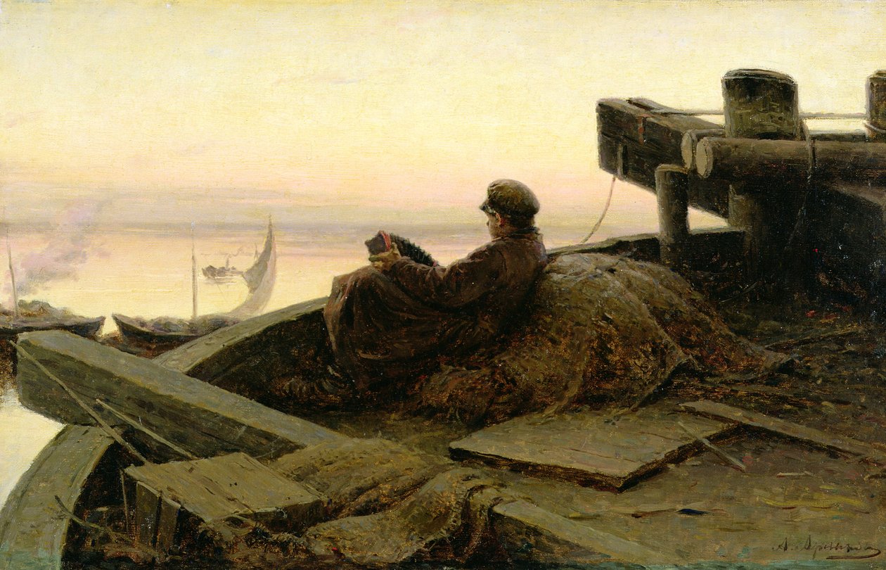 On The River Volga by Abram Efimovich Arkhipov