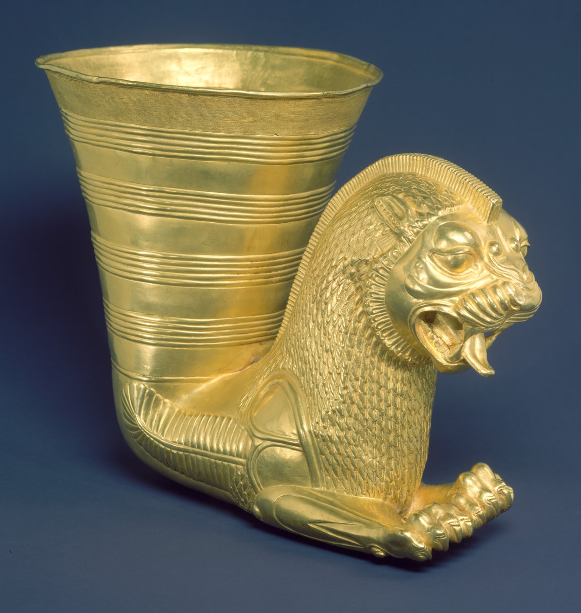 Vessel Terminating in the Forepart of a Fantastic Leonine Creature by Achaemenid