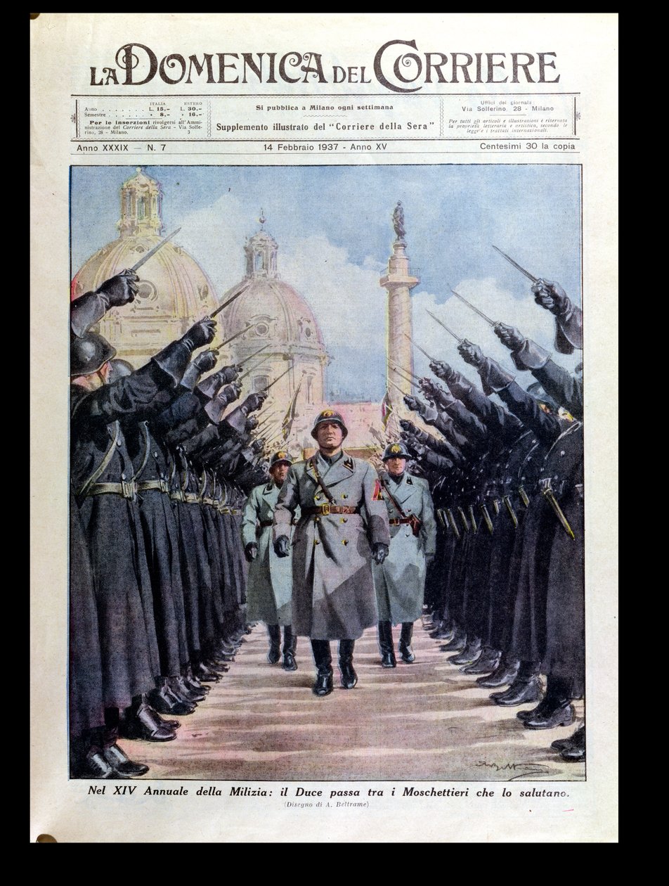 Benito Mussolini Reviewing the Militia by Achille Beltrame