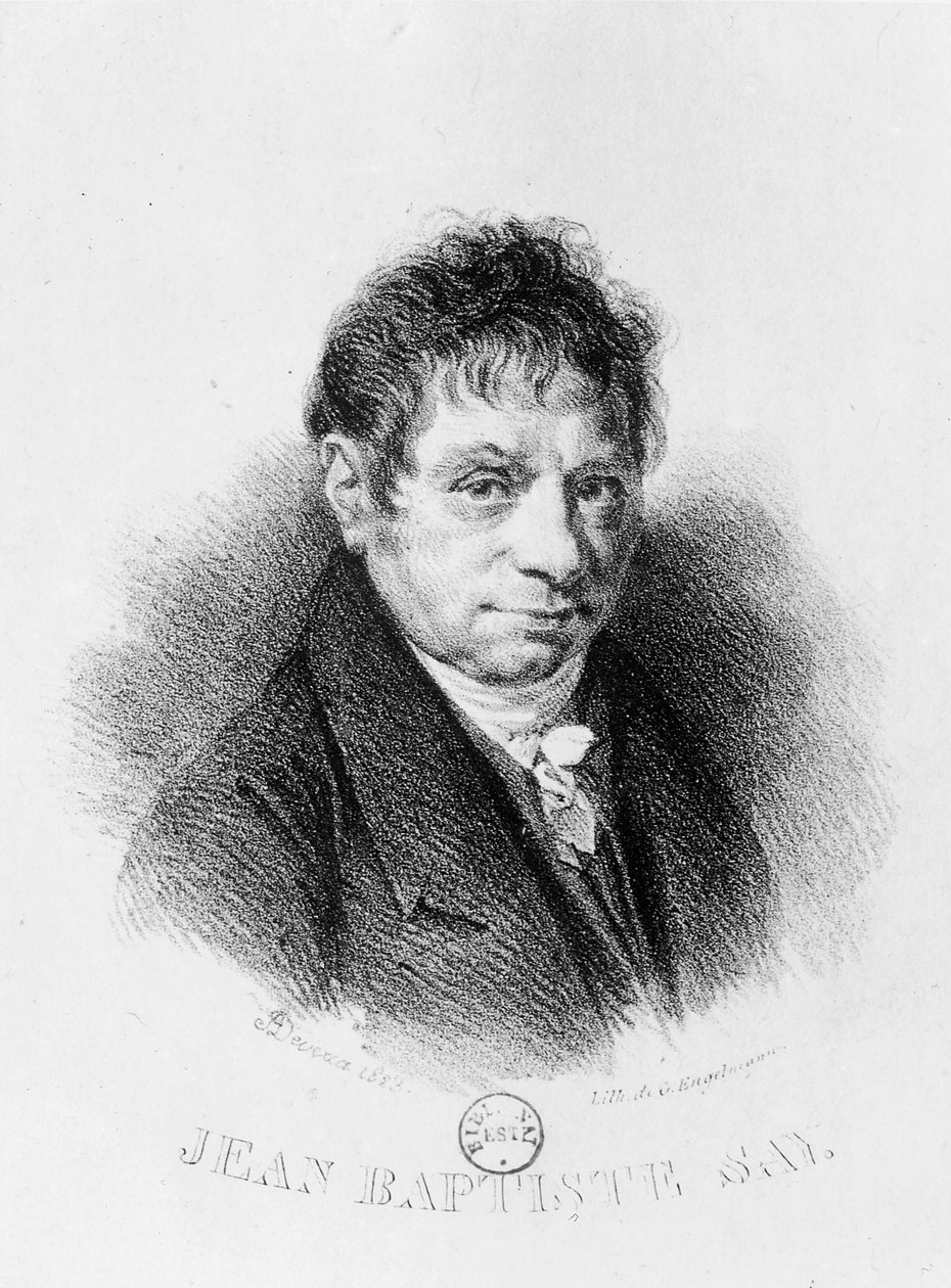 Portrait of Jean Baptiste Say (1767-1832) Engraved by Godefroy Engelmann (1788-1839) by Achille Devéria