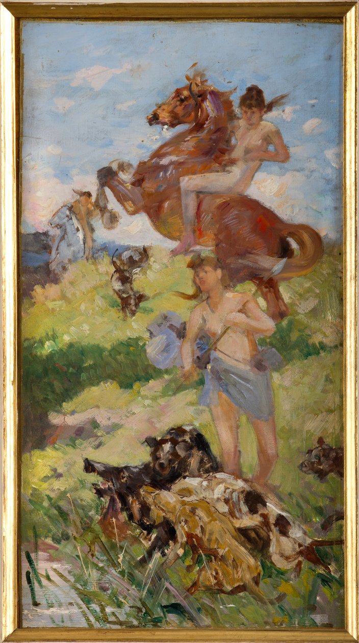 Hunting Scene by Achille Boschi