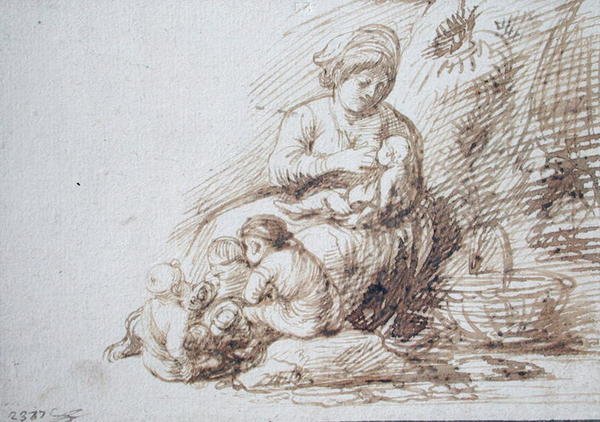 Woman Breastfeeding by Adam Elsheimer
