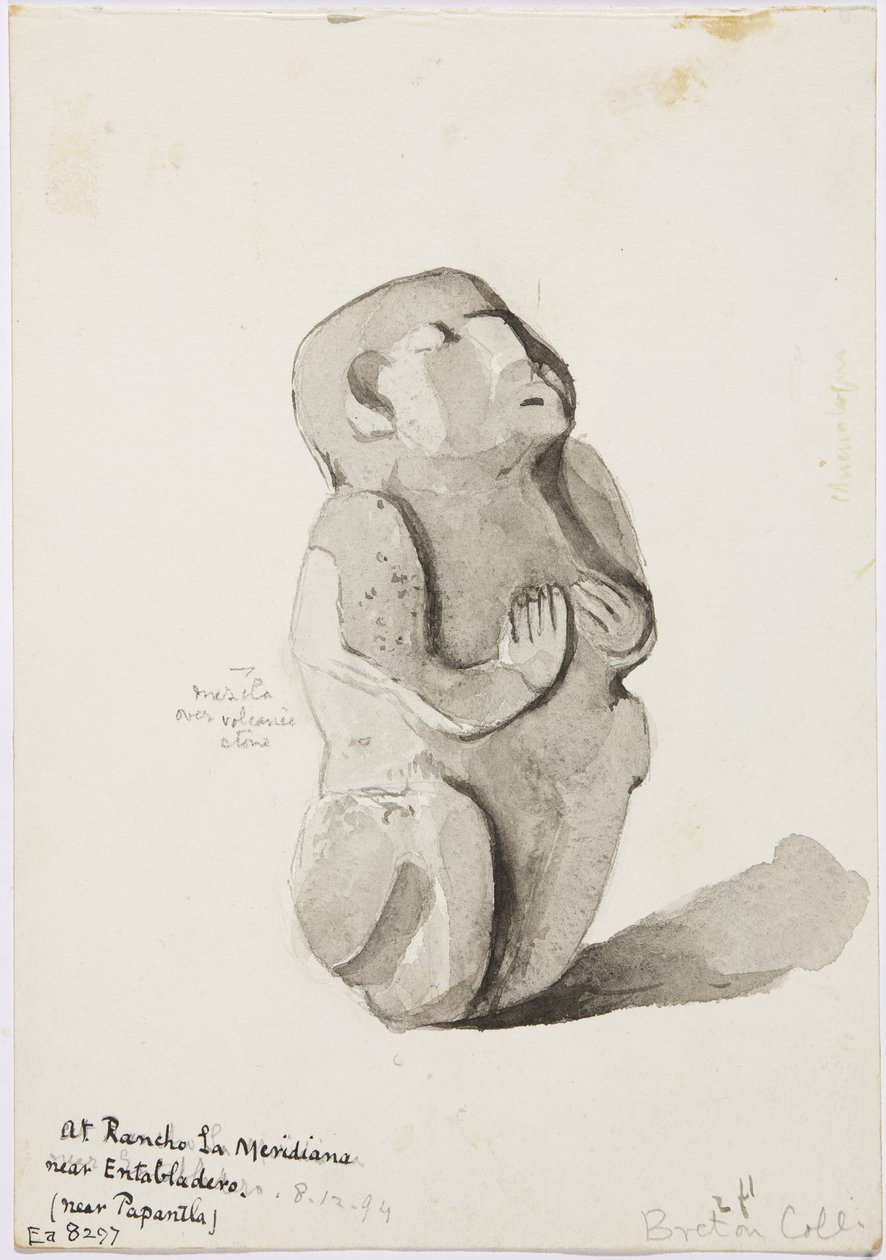 A stone statue from Papantla by Adela Breton