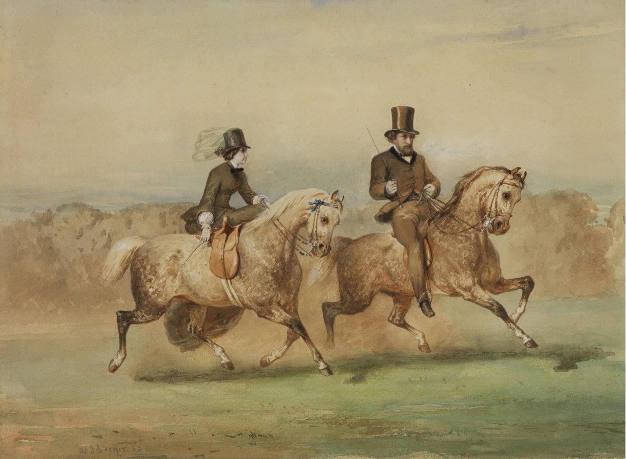 Riding Couple by Adolf Schreyer