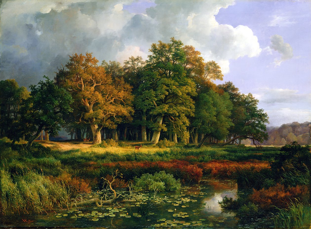 The Stangenmuhlengrund in Sachsenwald, 1852 by Adolf Vollmer