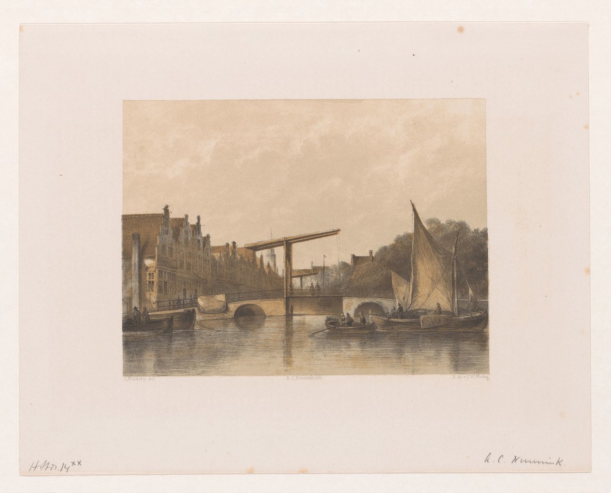 View of the Zwanenburgwal by Adolf Carel Nunnink