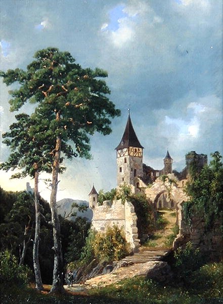 Castle in the Mountains by Adolf Rudolf Holtzhaub