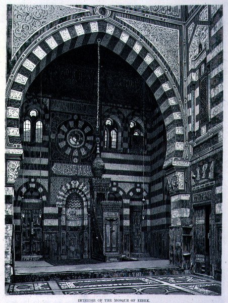 Interior of the Mosque at Ezbek by Adolf Seel