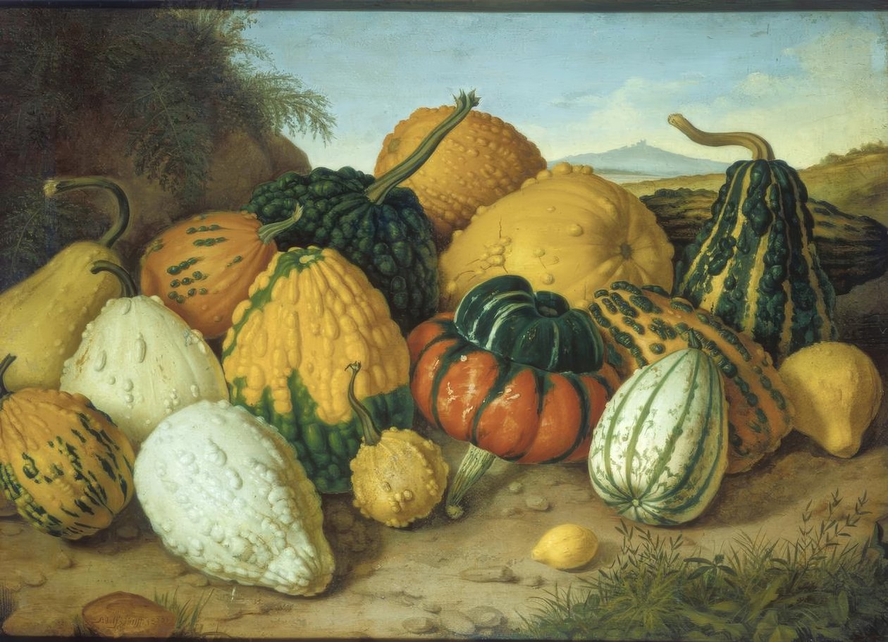 Large Still Life with Pumpkins by Adolf Senff