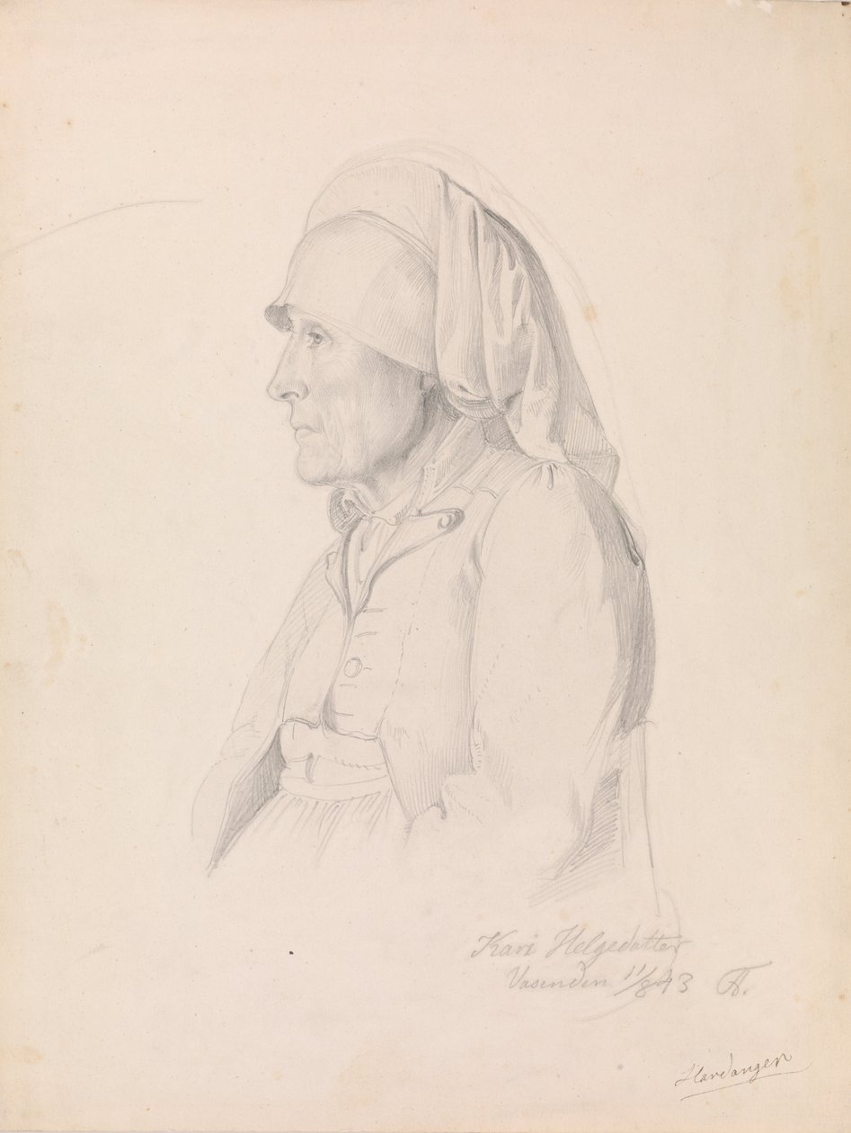 Kari Helgesdatter Vasenden, Granvin by Adolph Tidemand