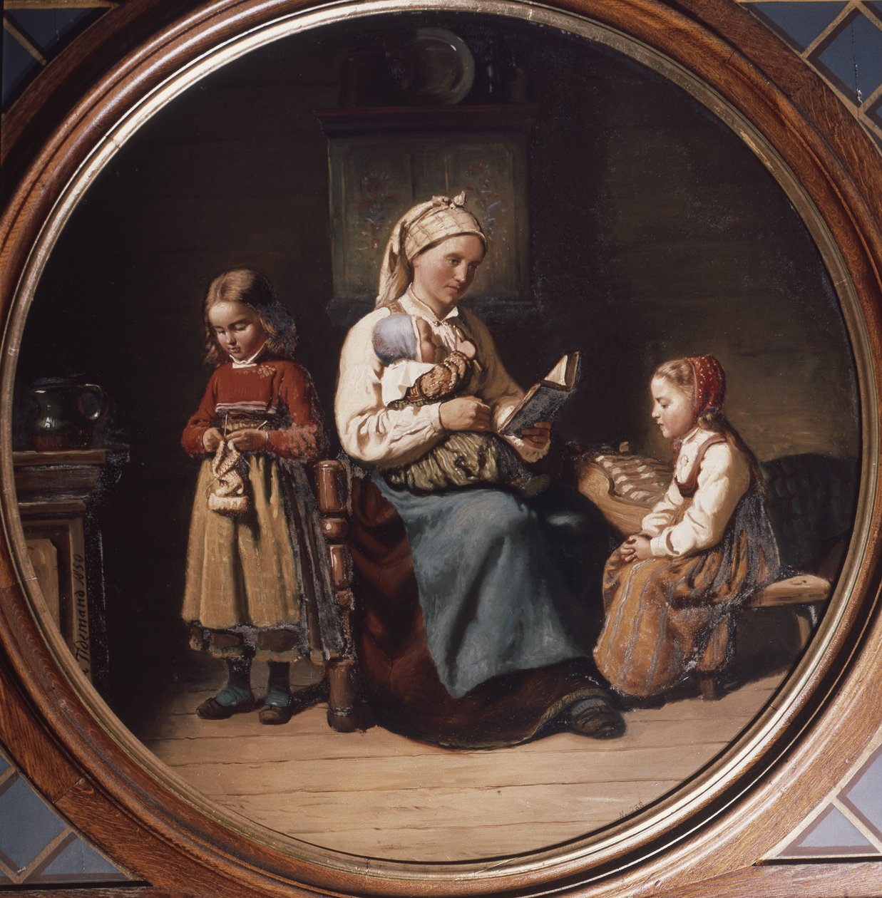 Mother Teaching by Adolph Tidemand