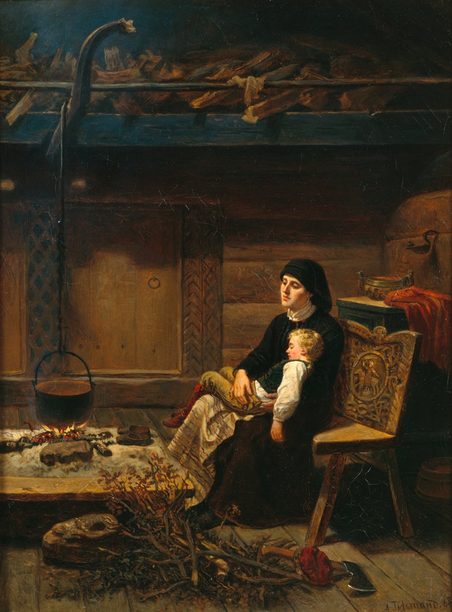 The Widow and Her Son by Adolph Tidemand