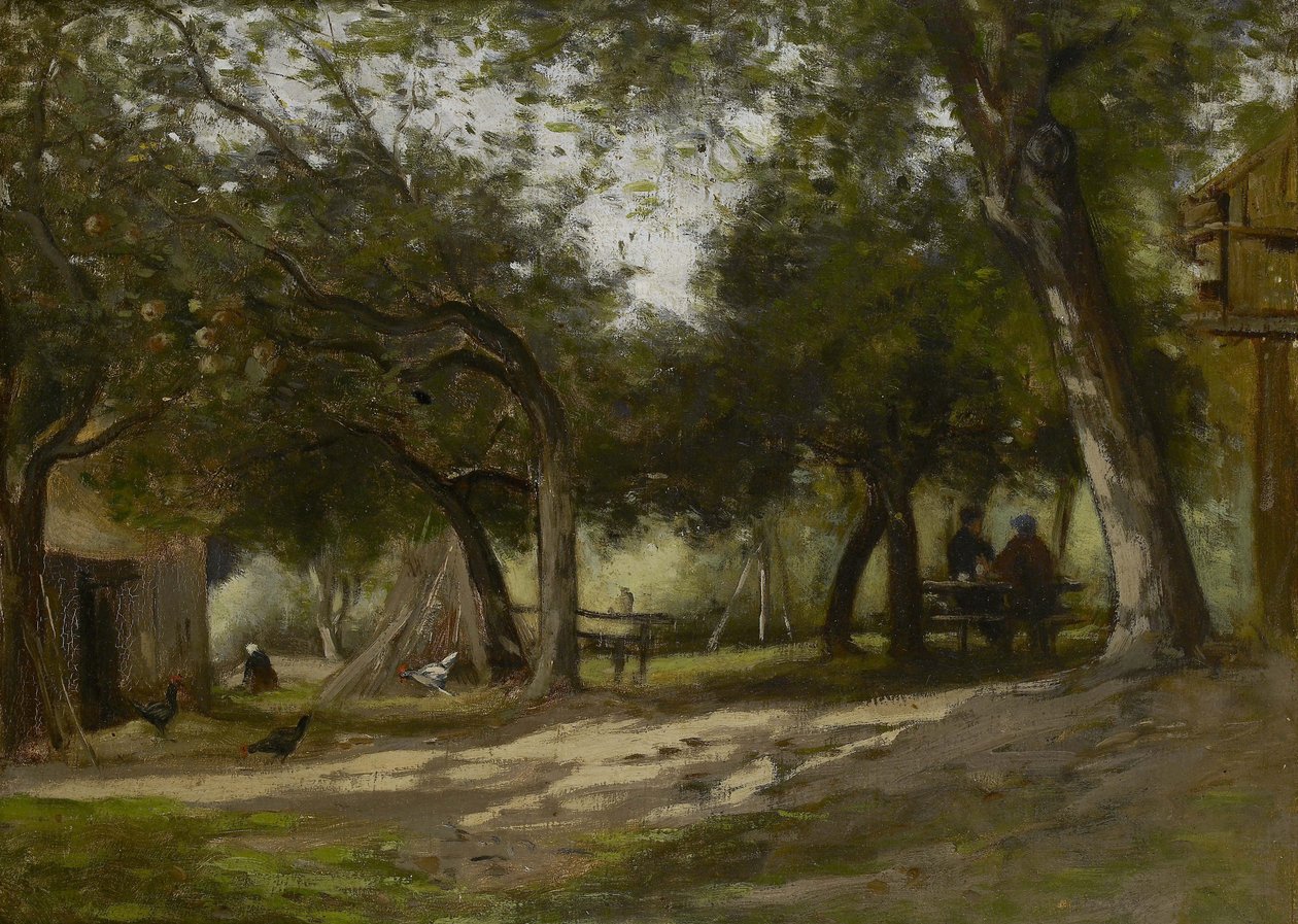 Landscape with a Farmyard, 1830 by Adolphe Felix Cals