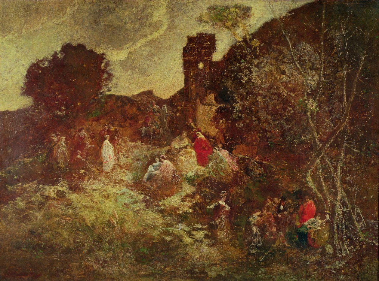Don Quixote and Sancho Panza by Adolphe Joseph Thomas Monticelli