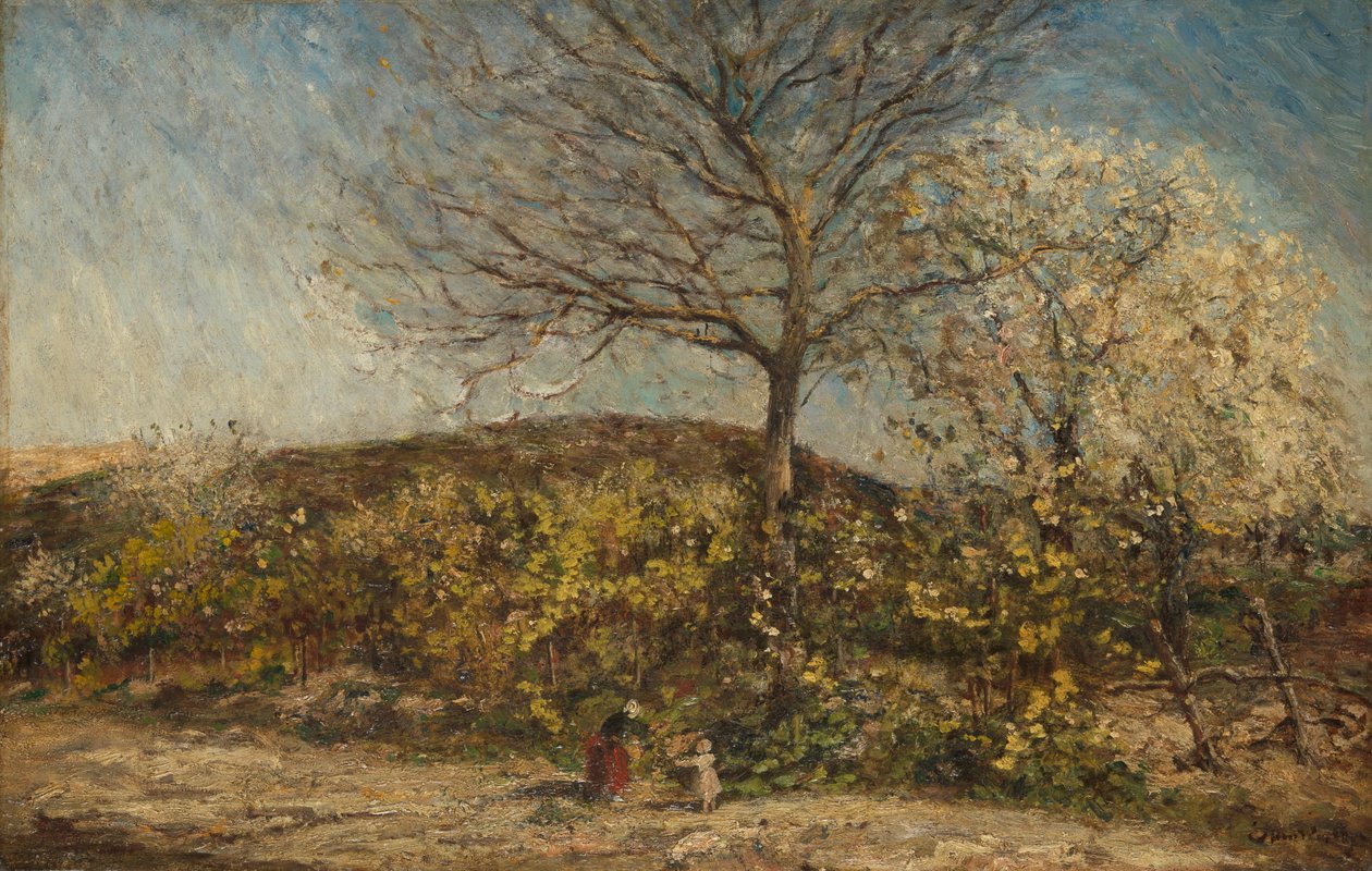 Landscape with Blooming Orchard by Adolphe Joseph Thomas Monticelli