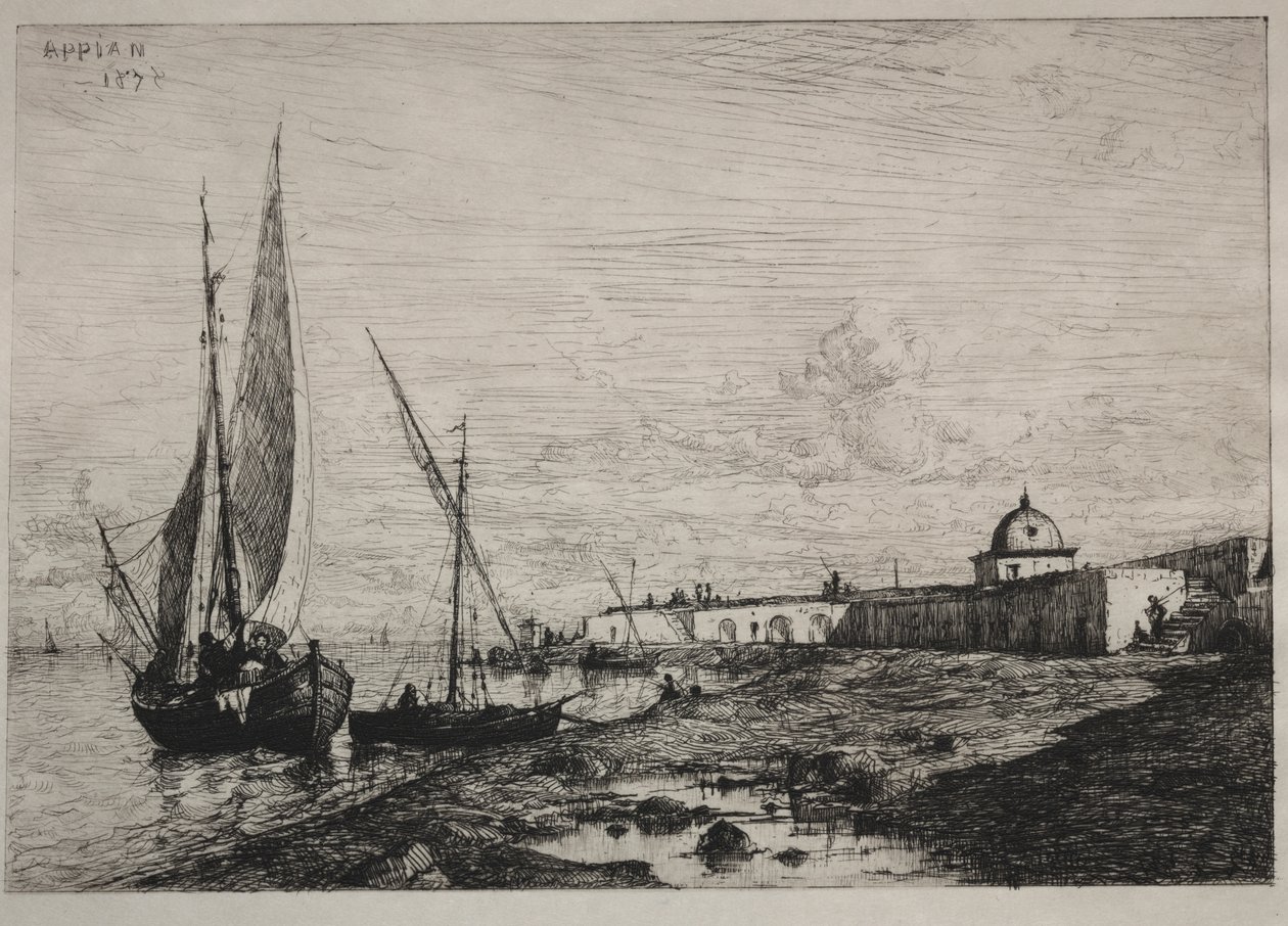 The Port at San Remo by Adolphe Appian