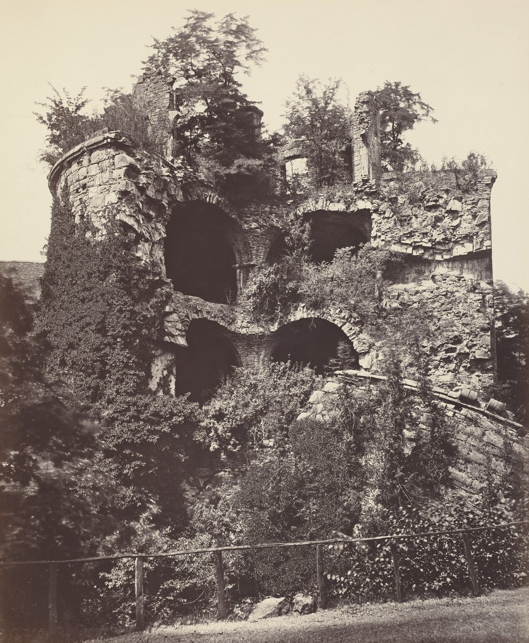 The Exploded Tower, Heidelberg Castle, c. 1865 by Adolphe Braun