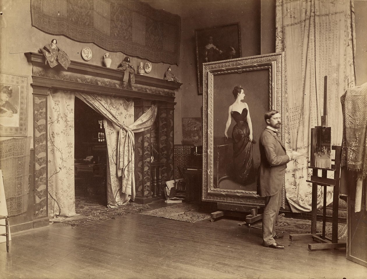 John Singer Sargent in Atelier by Adolphe Giraudon