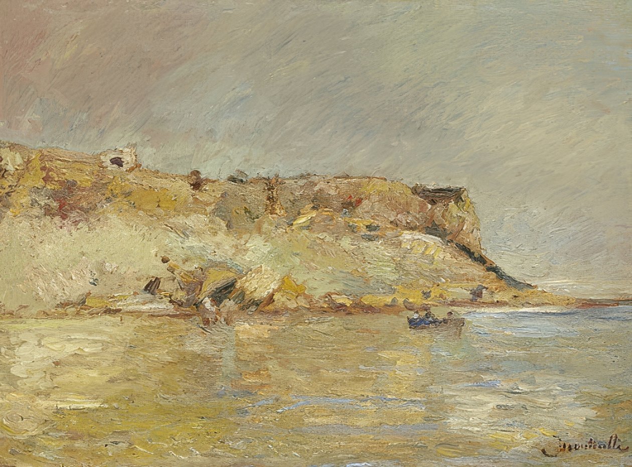 Rocky Coast. 1870-80 by Adolphe Joseph Thomas Monticelli