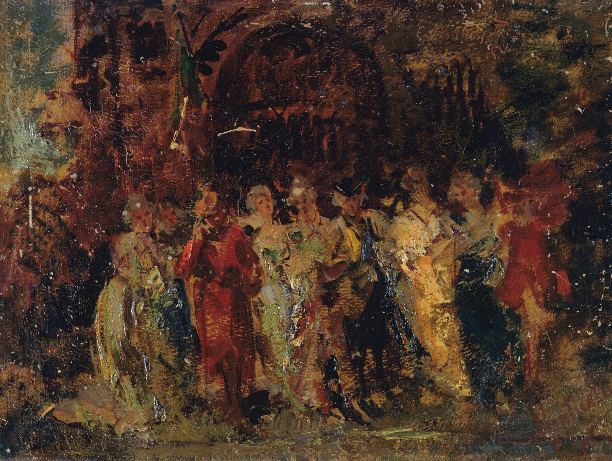 Wedding Procession by Adolphe Joseph Thomas Monticelli