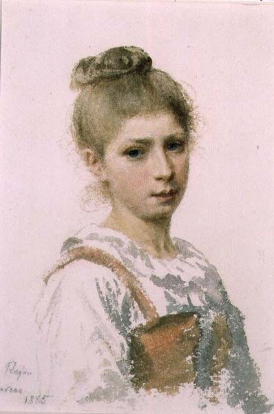 Portrait of a Young Girl by Adolphe Ragon